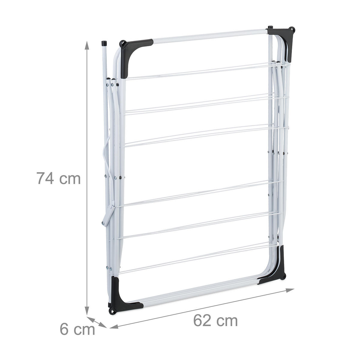 STOJAN na prádlo - biela, kov/plast (62/136/51cm) - Relaxdays