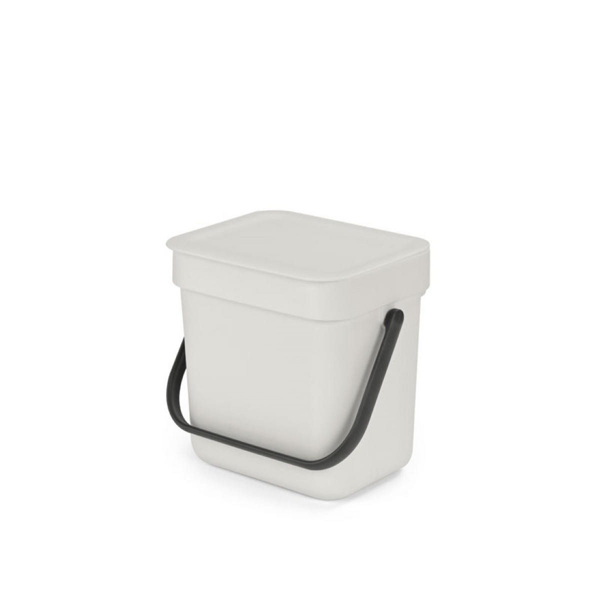 MÜLLEIMER Mit Stay Open Deckel 3 Liter 17,4 x 18,8 x 13,9 cm Kunststoff Hellgrau - Grau, Kunststoff (18.8/17.4/13.9cm) - PROREGAL