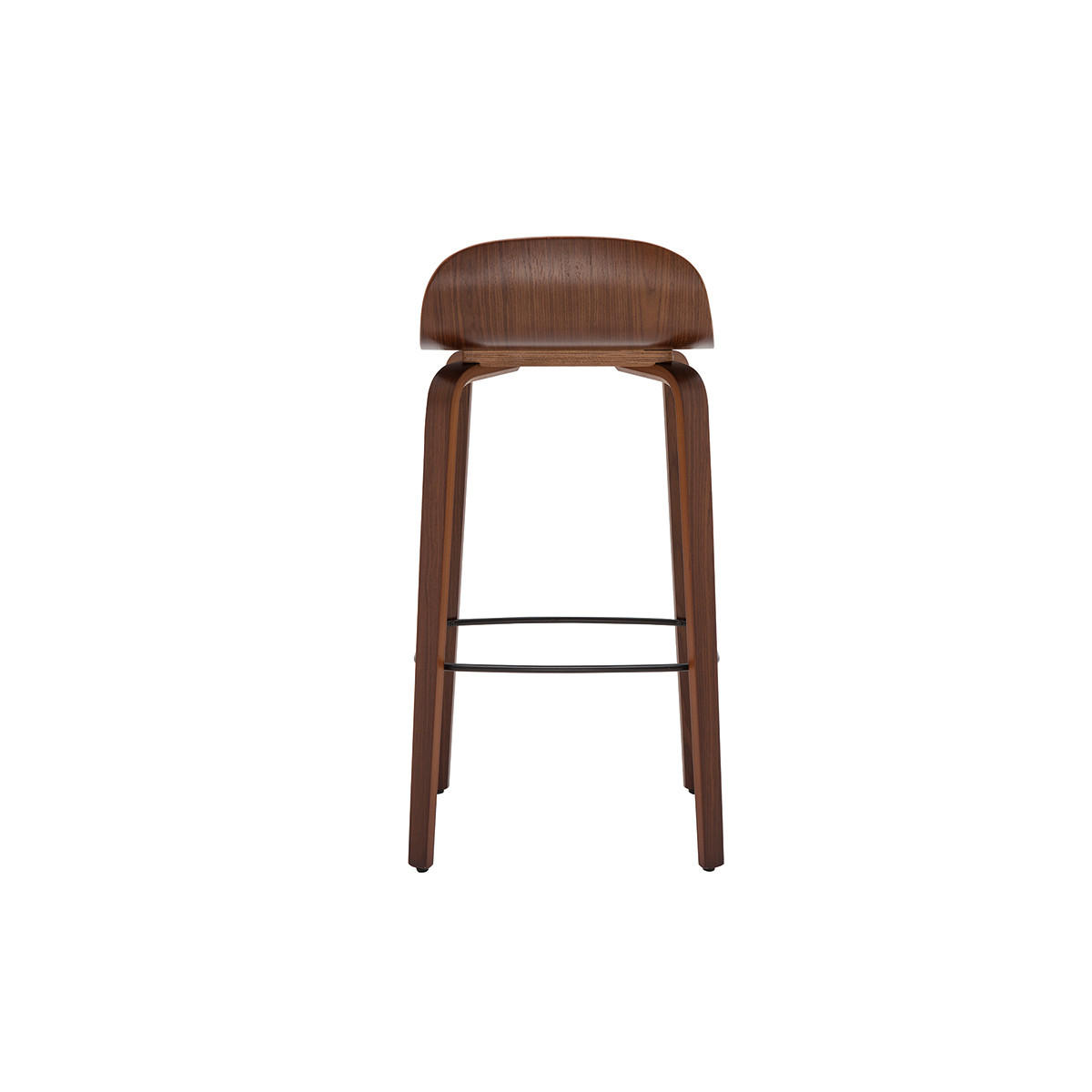 BARHOCKER Walnuss H68 cm 2er-Set OBRA - Braun, Holz (44/80.5/40cm) - Miliboo