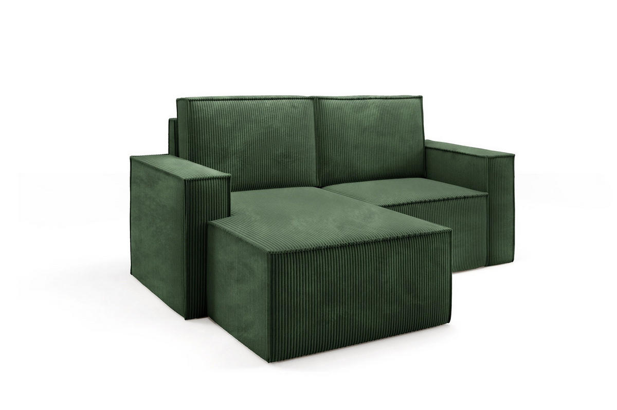 ECKSOFA Orto Grün, Zweisitzer Kordecksofa linke seite - Grün, Holzwerkstoff/Textil (180/141cm) - Bettso