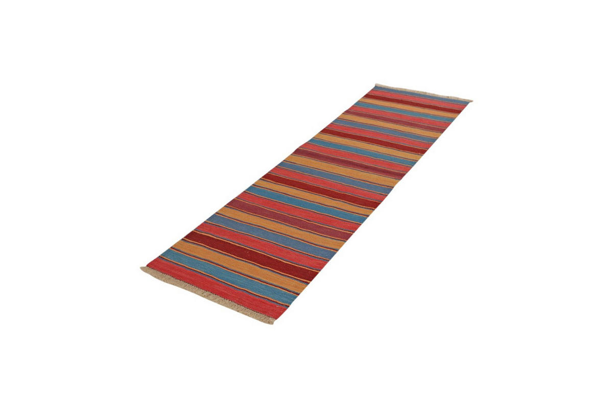 KELIM-LÄUFER handgewebt Gashgai Bunt 196/57 cm Schurwolle - Multicolor, Textil (57/196cm) - Looma