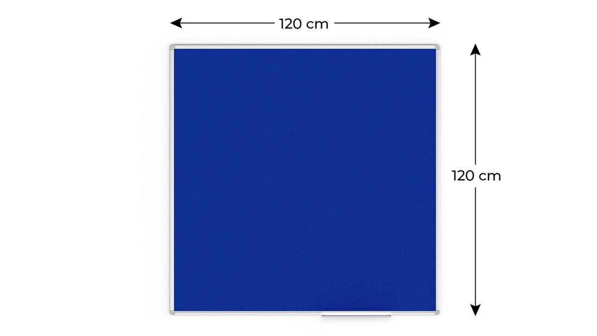 FILZTAFEL mit Aluminiumrahmen 120x120, Blau - Blau, Metall (120/120/1.6cm) - ALLboards