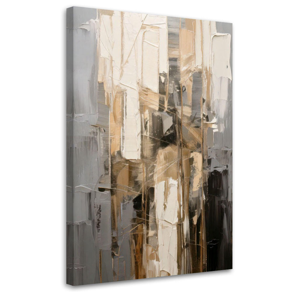 LEINWANDBILD Abstraktion 60x90cm - Grau, Textil (60/90cm) - Feeby