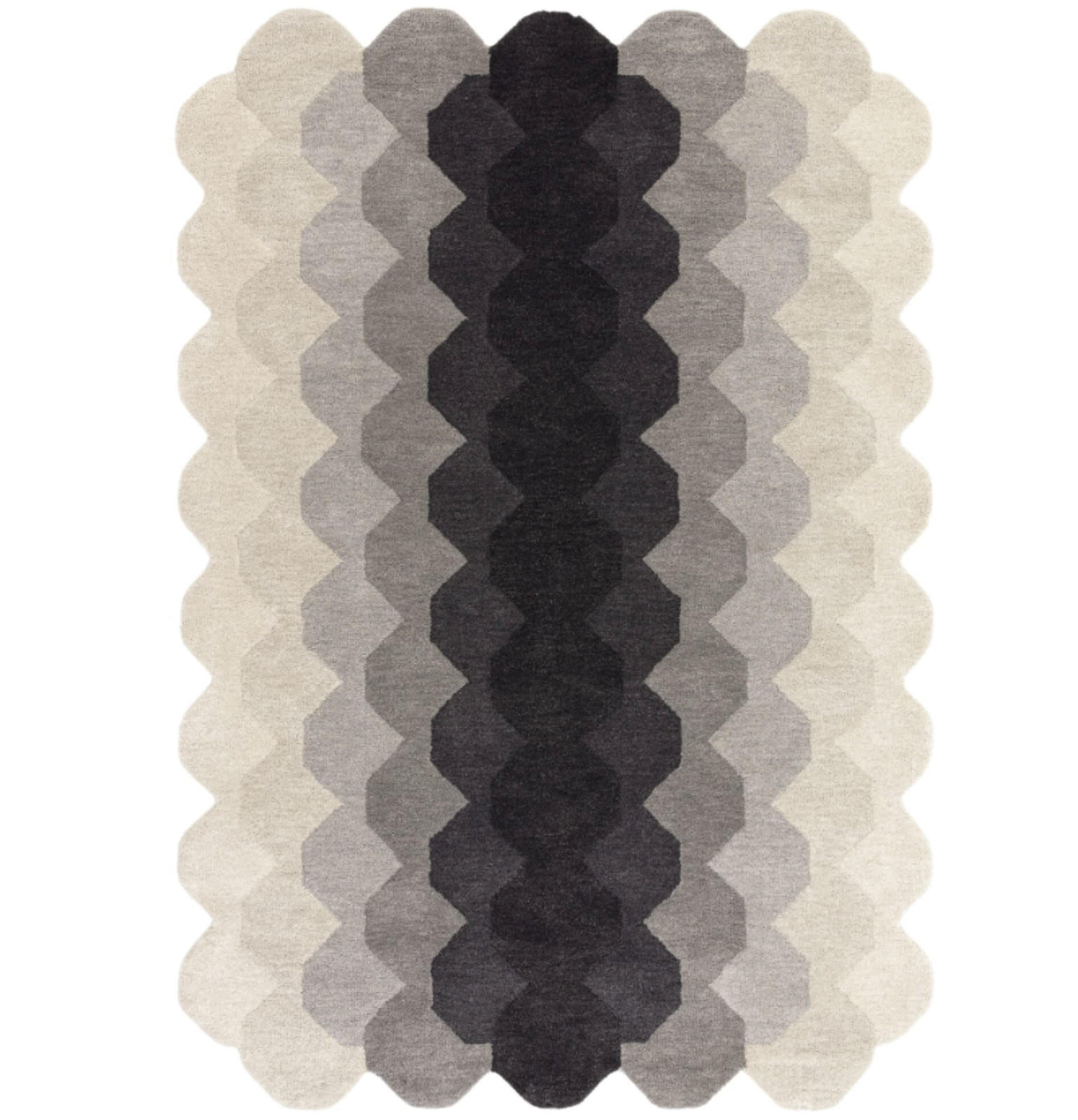 TEPPICH modern handgetuftet KERNEL Schwarz 66 x 200 cm - Schwarz, Naturmaterialien (66/200cm) - Novatrend