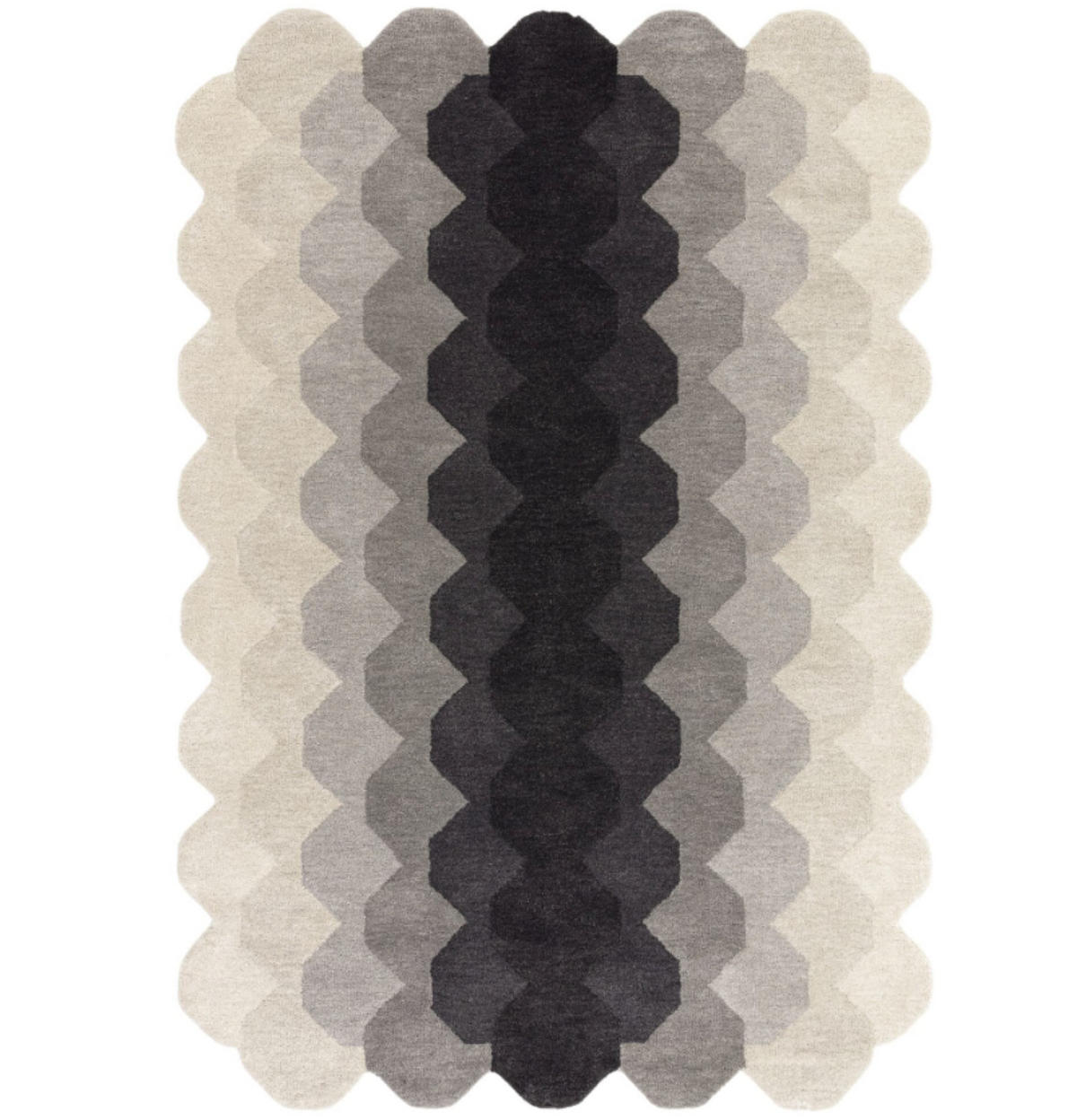 TEPPICH modern handgetuftet KERNEL Schwarz 66 x 200 cm - Schwarz, Naturmaterialien (66/200cm) - Novatrend