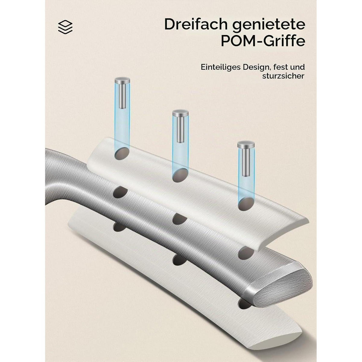 MESSERBLOCK Set 6-teilig Edelstahl Weiß - Weiß, Metall (15/14.5/21cm)