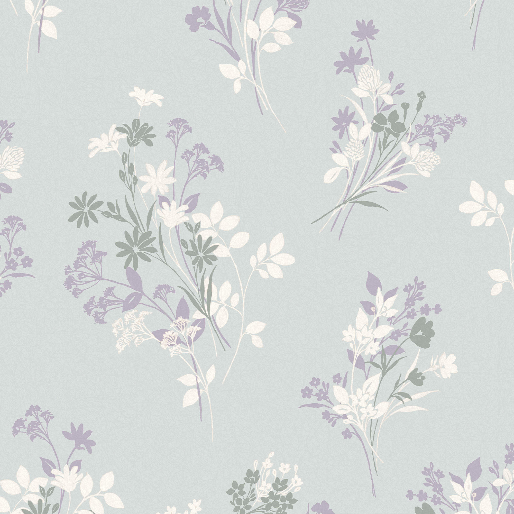 VLIESTAPETE Igerna Pale Duck Egg Blue | Blau Grau | Blumen | 10mx52cm - Blau, Papier/Kunststoff (52/1000cm) - Graham & Brown