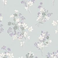 VLIESTAPETE Igerna Pale Duck Egg Blue | Blau Grau | Blumen | 10mx52cm - Blau, Papier/Kunststoff (52/1000cm) - Graham & Brown