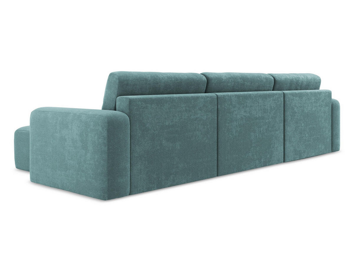 WOHNLANDSCHAFT Chenille Stoff Blau - Blau/Beige, Kunststoff/Textil (332/79/149cm) - Makamii