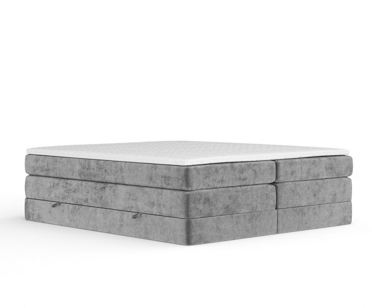 BOXSPRINGBETT Juniper Grau 140/200 cm - Schwarz/Grau, Holz/Holzwerkstoff (140/200cm) - Maison de Reve