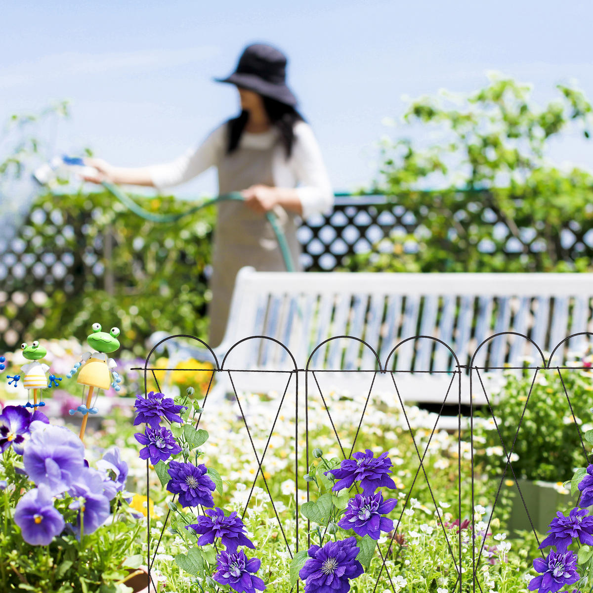 3XRANKGITTER - Dunkelbraun, Metall (145/127/1.5cm) - Relaxdays