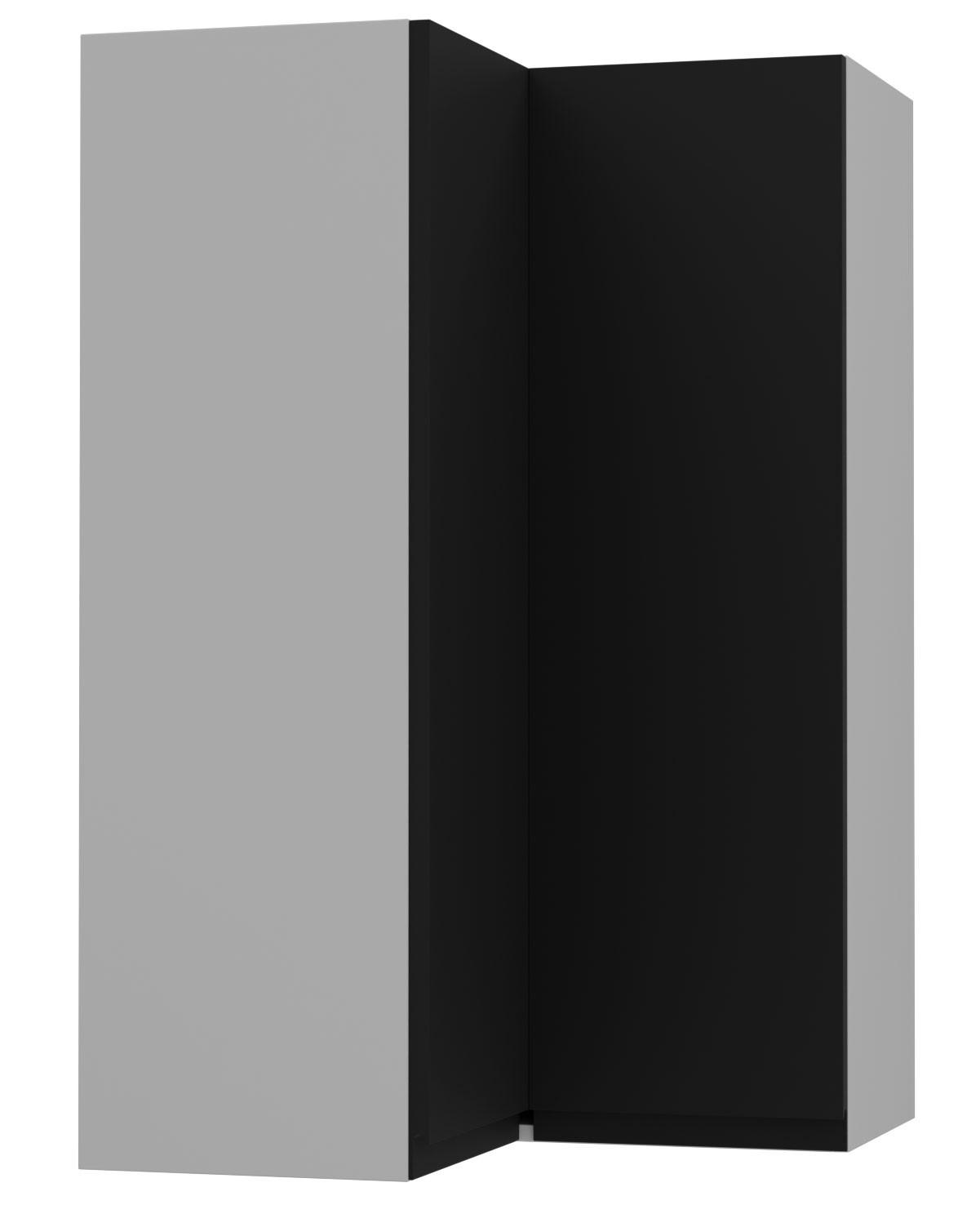 ECKHÄNGESCHRANK Avellino W14/60 Grau / Schwarz Acryl Matt 60 / 60 / 96cm - Schwarz/Grau, Holz/Holzwerkstoff (60/96/60cm) - Feldmann-Wohnen