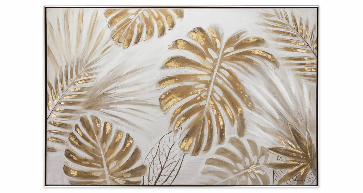 ACRYLBILD HANDGEMALT Gold 122/82 cm - Goldfarben/Braun, Textil (122/82cm) - KUNSTLOFT