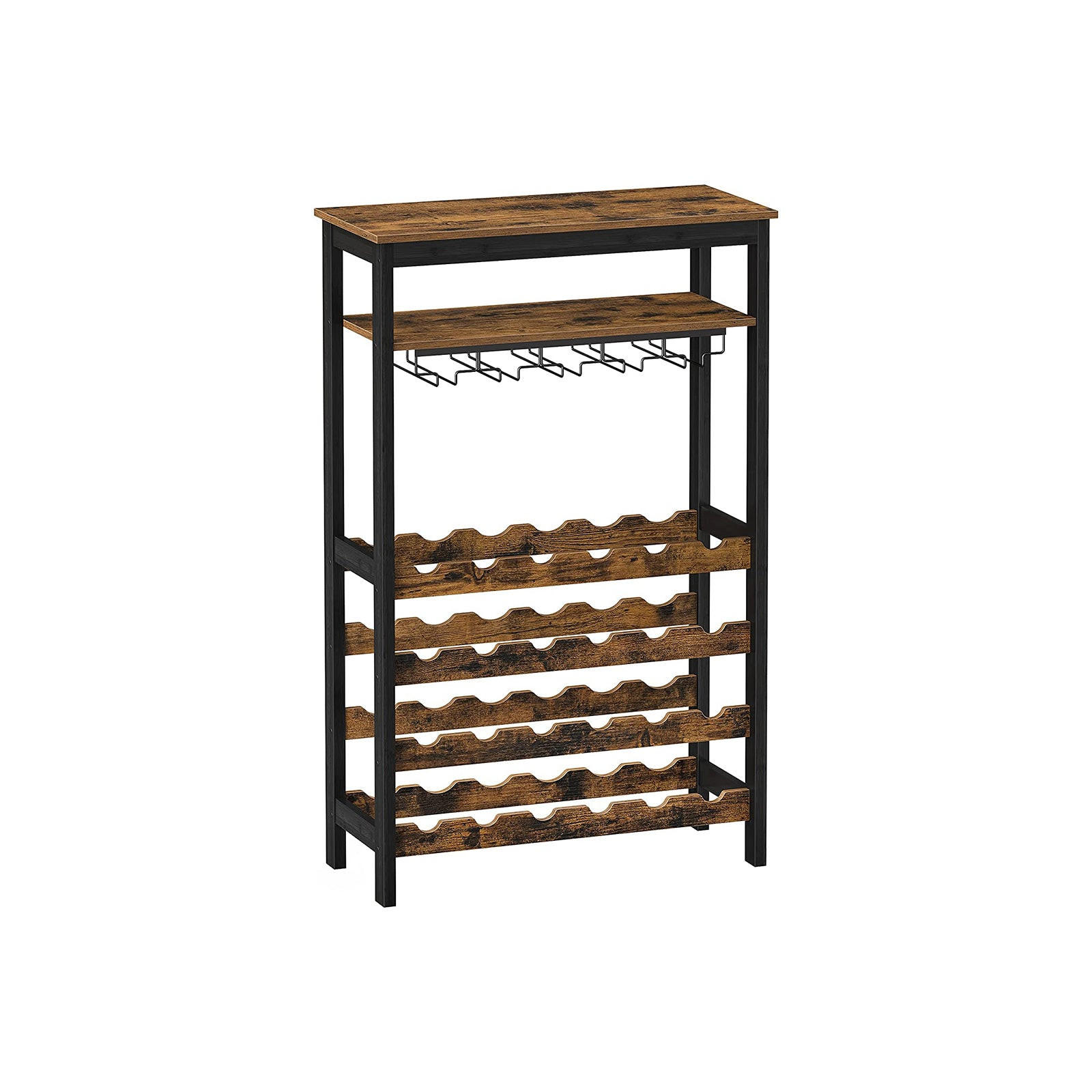 WEINREGAL - Braun, Holz (30/100/66cm) - Hansiro