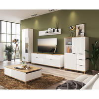 WOHNZIMMER-SET 5-TLG. Plymouth-129 - Weiß, Holzwerkstoff (370/208/40cm) - Lomado