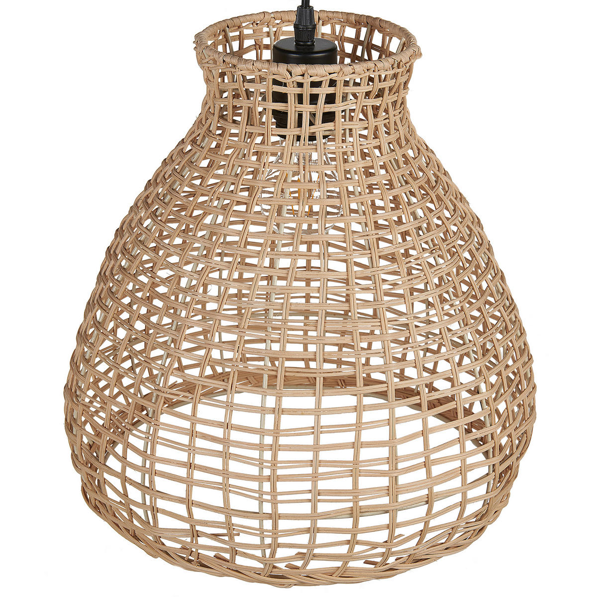 HÄNGELEUCHTE Sakeni 35/35/127 cm - Beige, Naturmaterialen (35/35/127cm) - Beliani