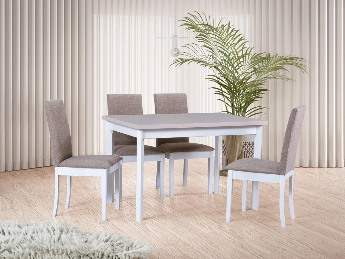 ESSTISCH Max 5 P - Birkefarben/Weiß, Holz (80/120/78cm) - Leaf Design