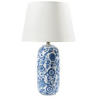 TISCHLEUCHTE Blau/Weiß Aibonito - Blau/Weiß, Keramik (33/33/56cm) - Beliani