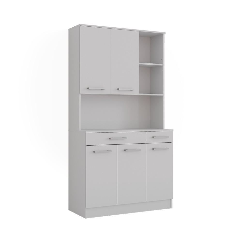 KÜCHENBUFFET Raul Weiß 100.1 x 188.5 cm mit 5 Türen & 2 Schubladen - Weiß, Holzwerkstoff (100.1/188.5/46cm) - Vicco