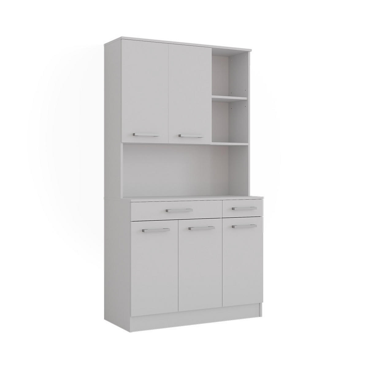 KÜCHENBUFFET Raul Weiß 100.1 x 188.5 cm mit 5 Türen & 2 Schubladen - Weiß, Holzwerkstoff (100.1/188.5/46cm) - Vicco