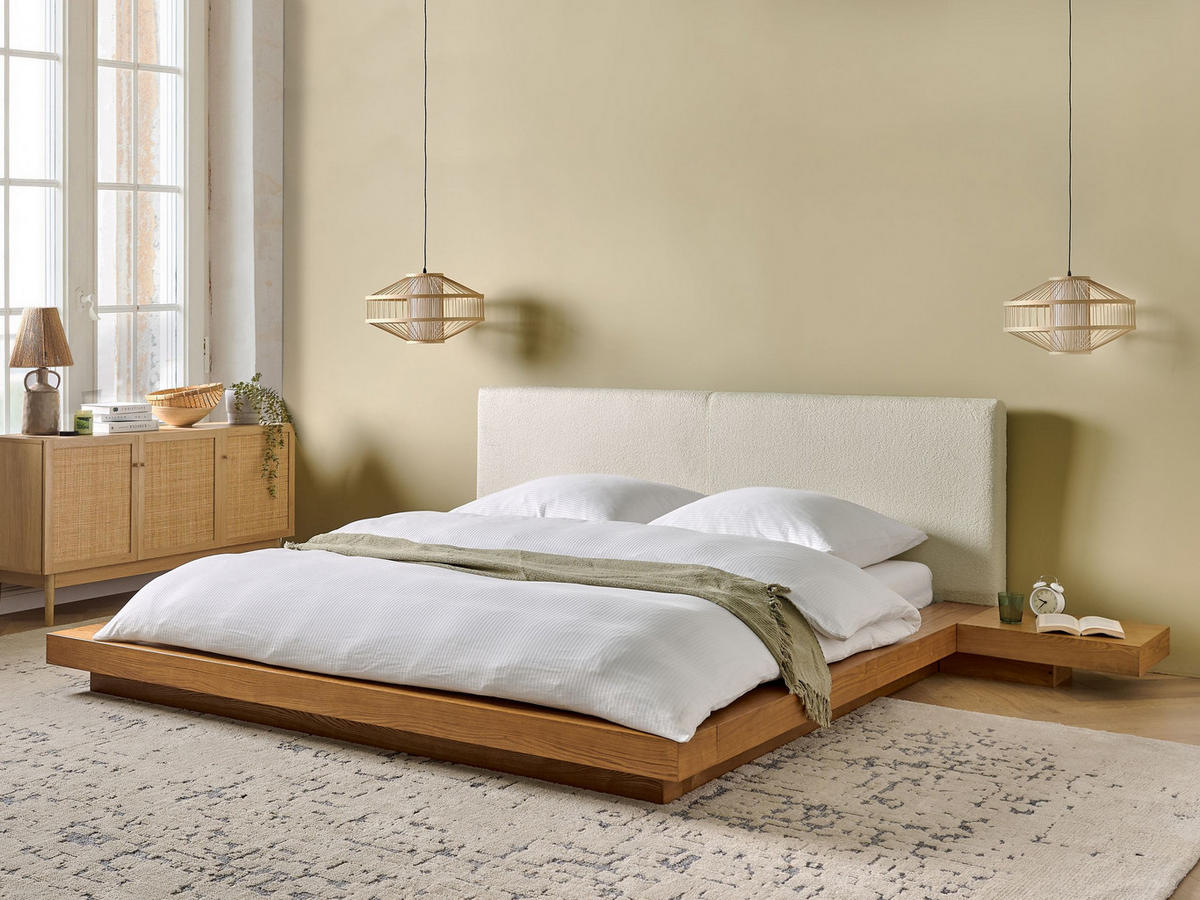 POSTEL s roštem 180/200 cm MDF deska Světle hnědá Zen - světle hnědá, dřevo (180/200cm) - Beliani