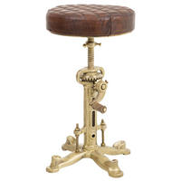 HOCKER aus Metall, braun, 38x56cm - Braun, Fell (38/38/56cm) - Wanderlust