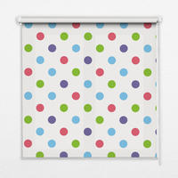 VNÚTORNÁ roleta - okenná roleta - roleta - 100x100 cm - Farebné bodky - modrá, plast (100/100/0.5cm) - TULUP
