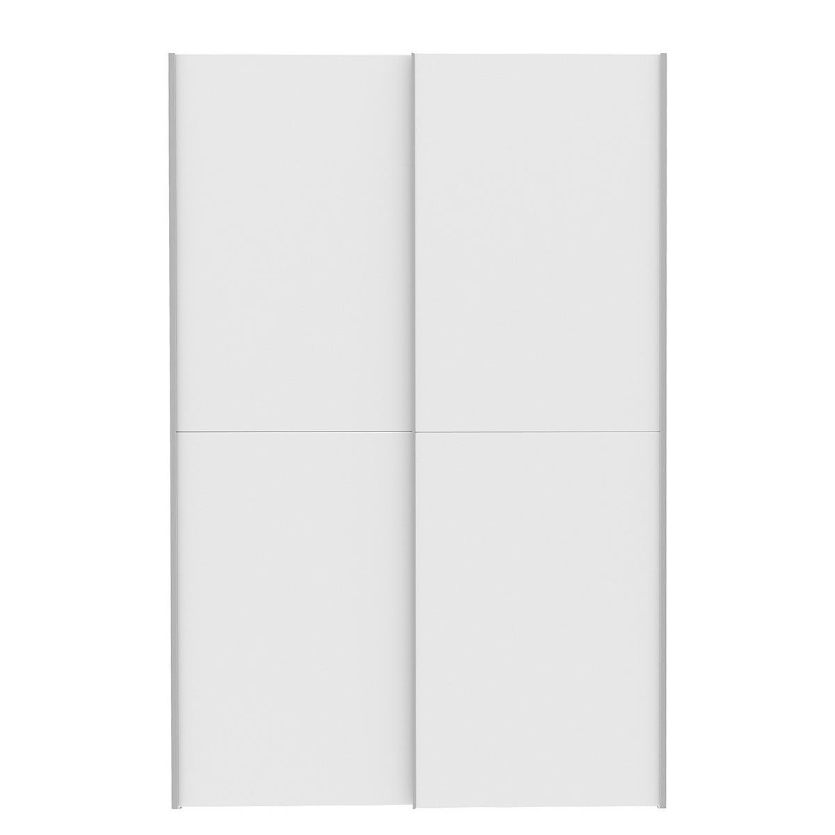 SCHWEBETÜRENSCHRANK - Silberfarben/Weiß, Holzwerkstoff/Metall (120/191/61cm) - home24