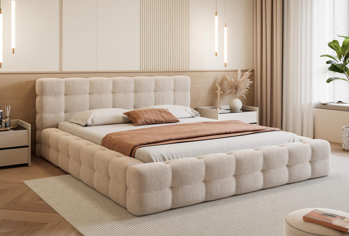 POLSTERBETT Calida 160x200 cm, Beige - Beige, Textil (160/200cm) - Fedve