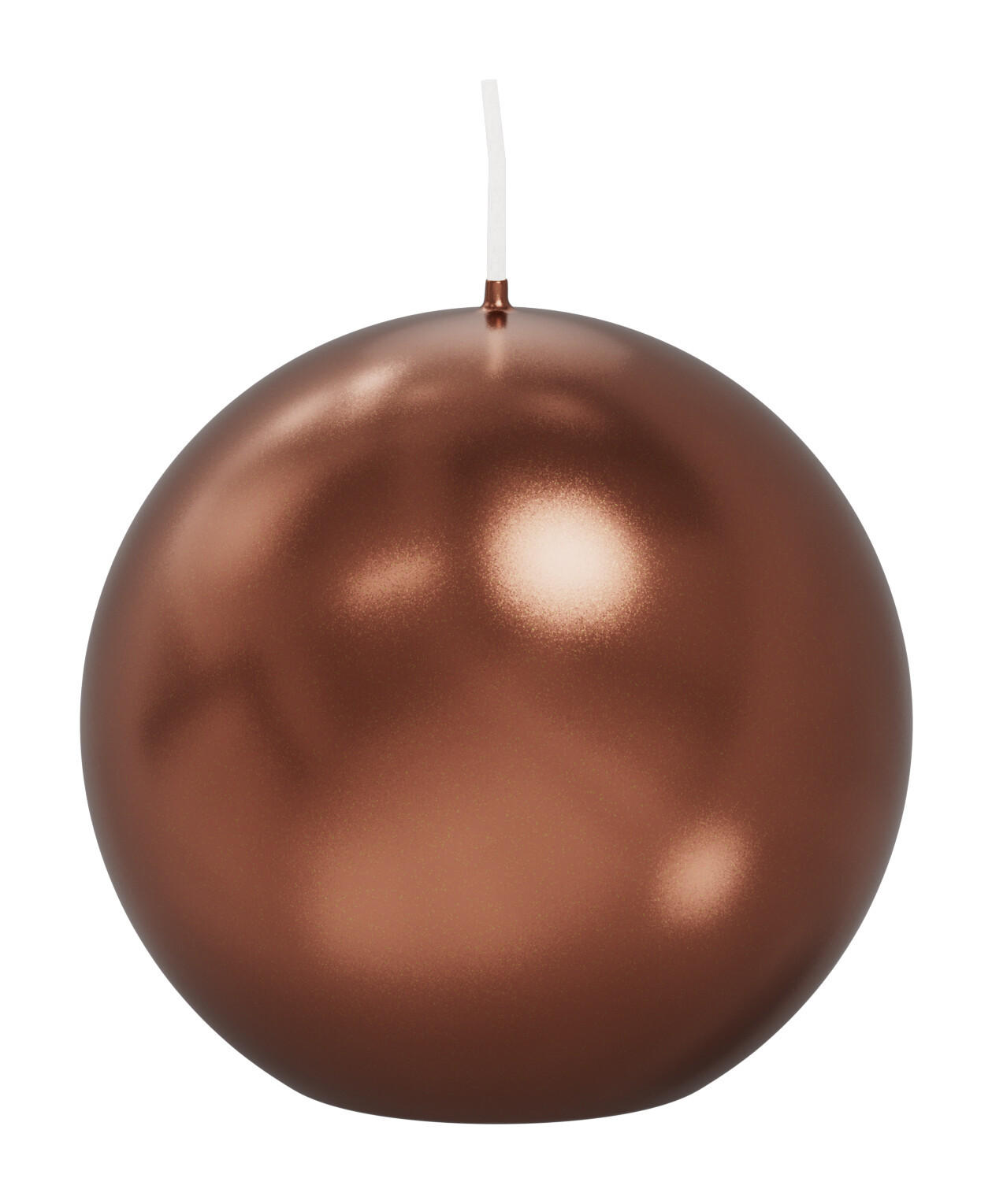 KUGELKERZEN Kupfer Ø 70 mm, 12 Stück - Kupferfarben, Paraffin (7/7/7cm) - Wiedemann Kerzen