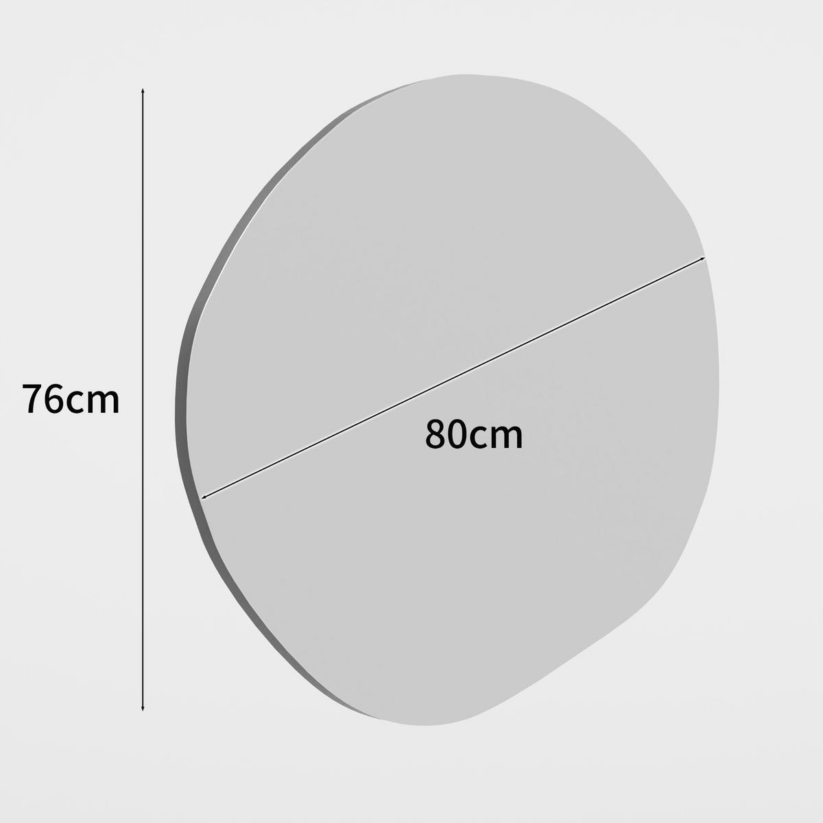 SPIEGEL ASYMMETRISCH, 80x76cm - Schwarz, Glas/Metall (76/4/80cm) - Albatros