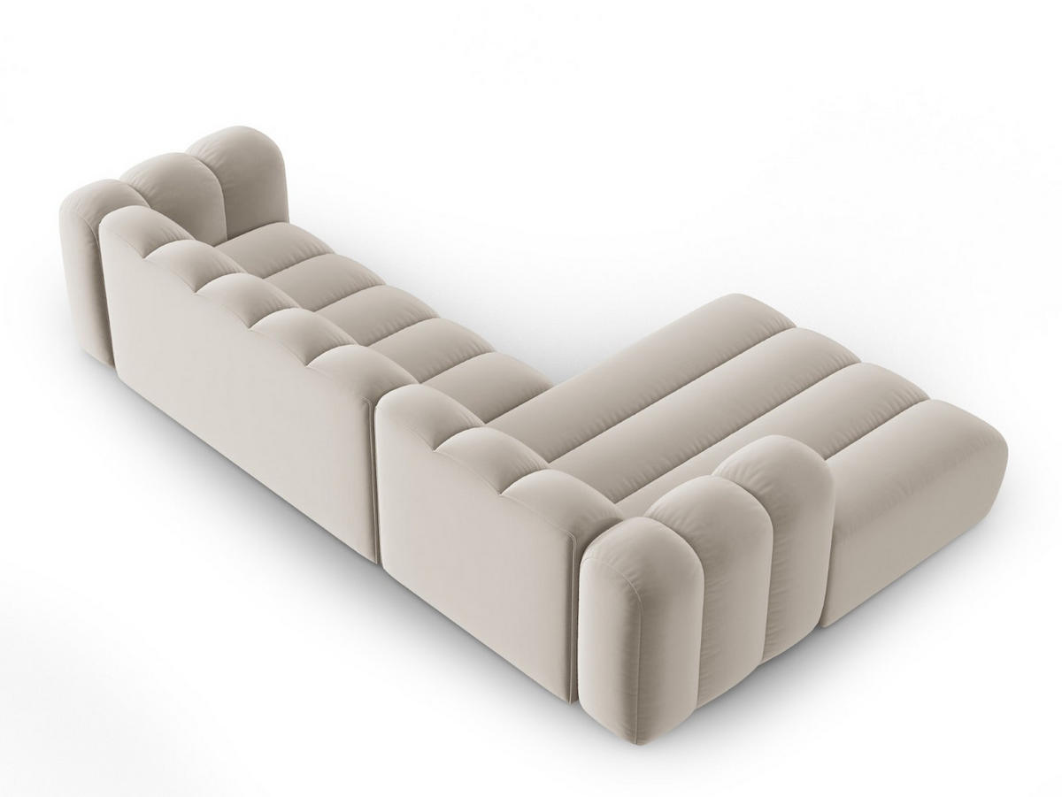 ECKSOFA modular links Lupine aus Samt beige 4 Sitzplätze - Beige, Textil (177/290cm) - Micadoni