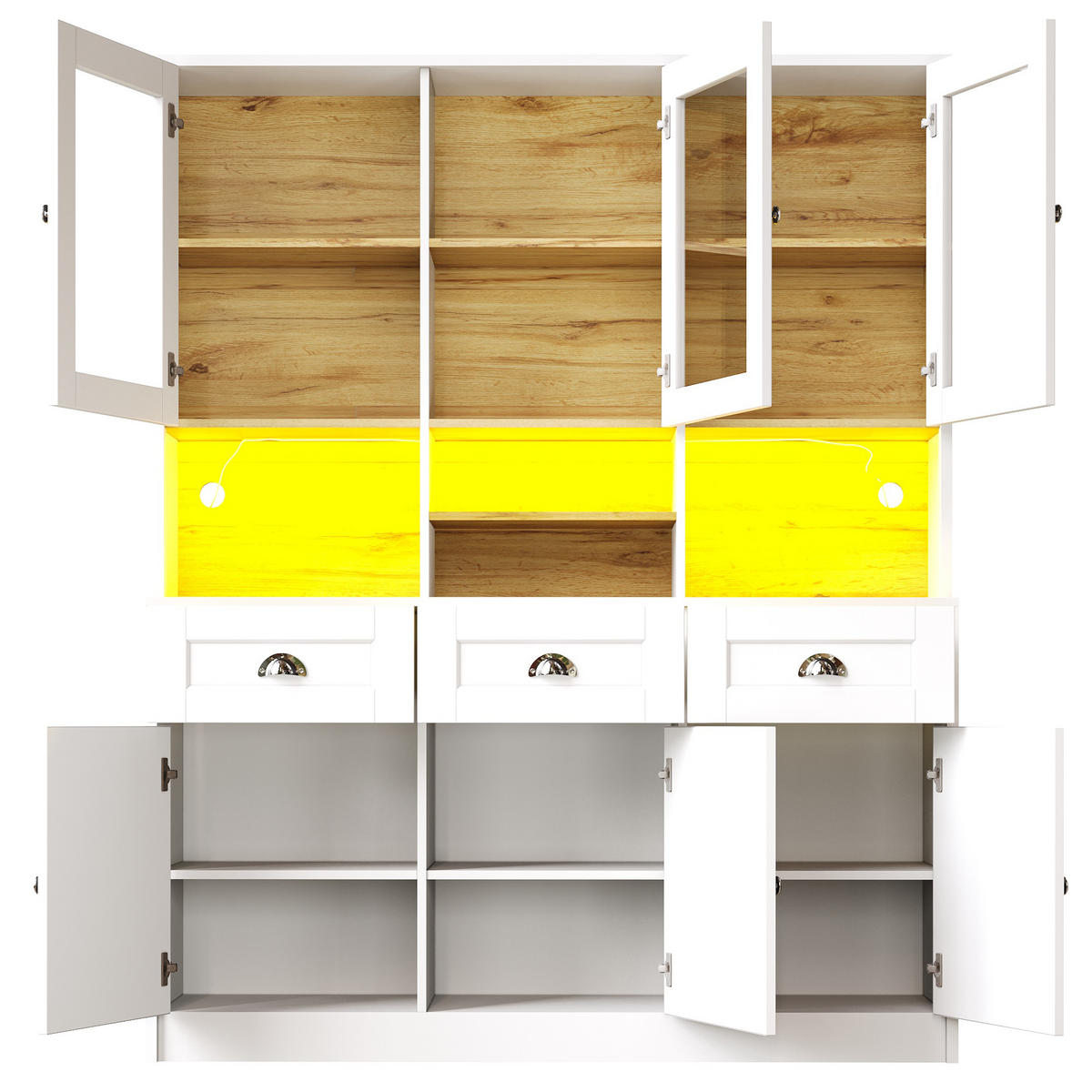 BUFFETSCHRANK Weiß 140/40/175 cm - Weiß, Holz (140/175/40cm) - PANGIVO