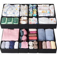 SCHUBLADEN Organizer 16er Set Schwarz - Multicolor, Textil (28/12/28cm)