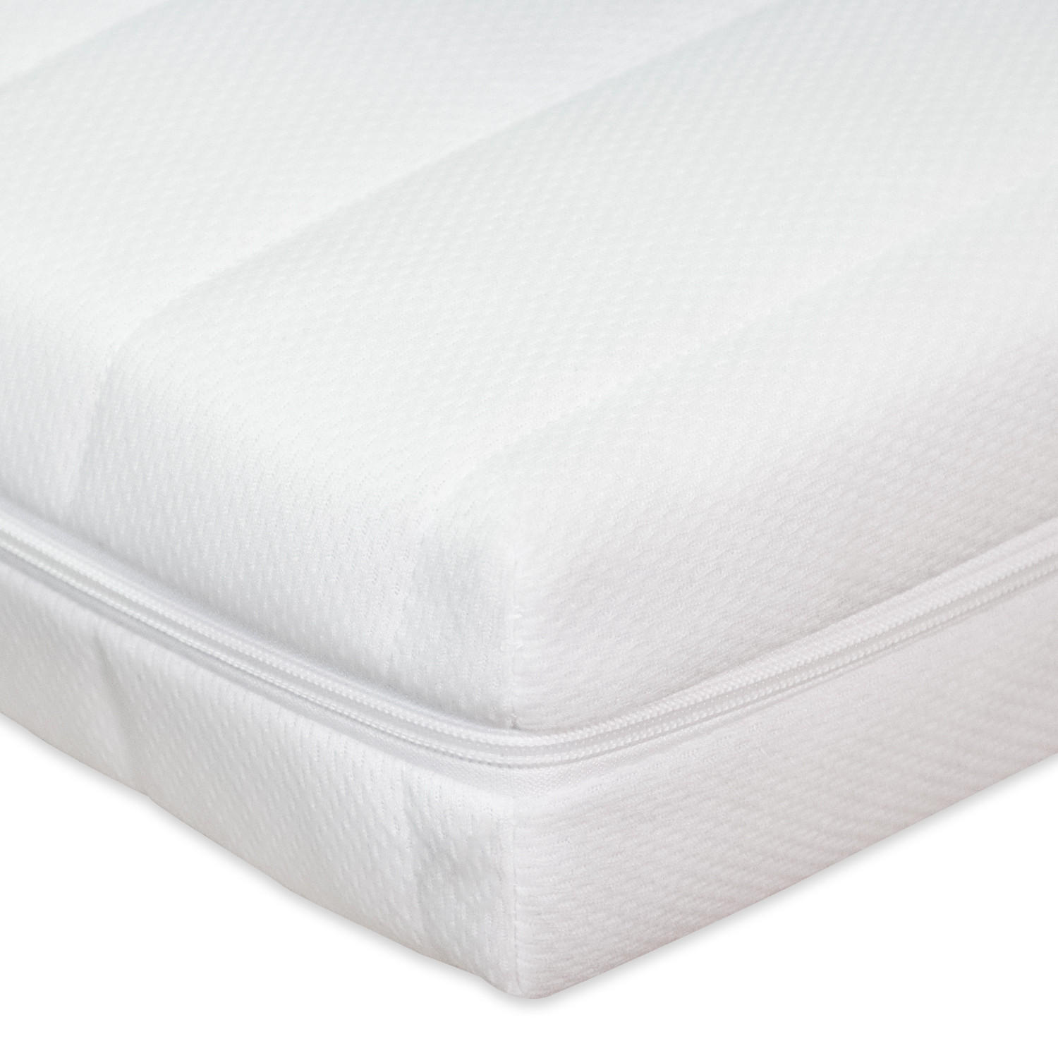 KINDERMATRATZE 90x200 mit Anti-Pilling Bezug + Trittkante, Baby-Matratze 90x200 cm - Weiß, Textil (90/200cm) - Sleepneo