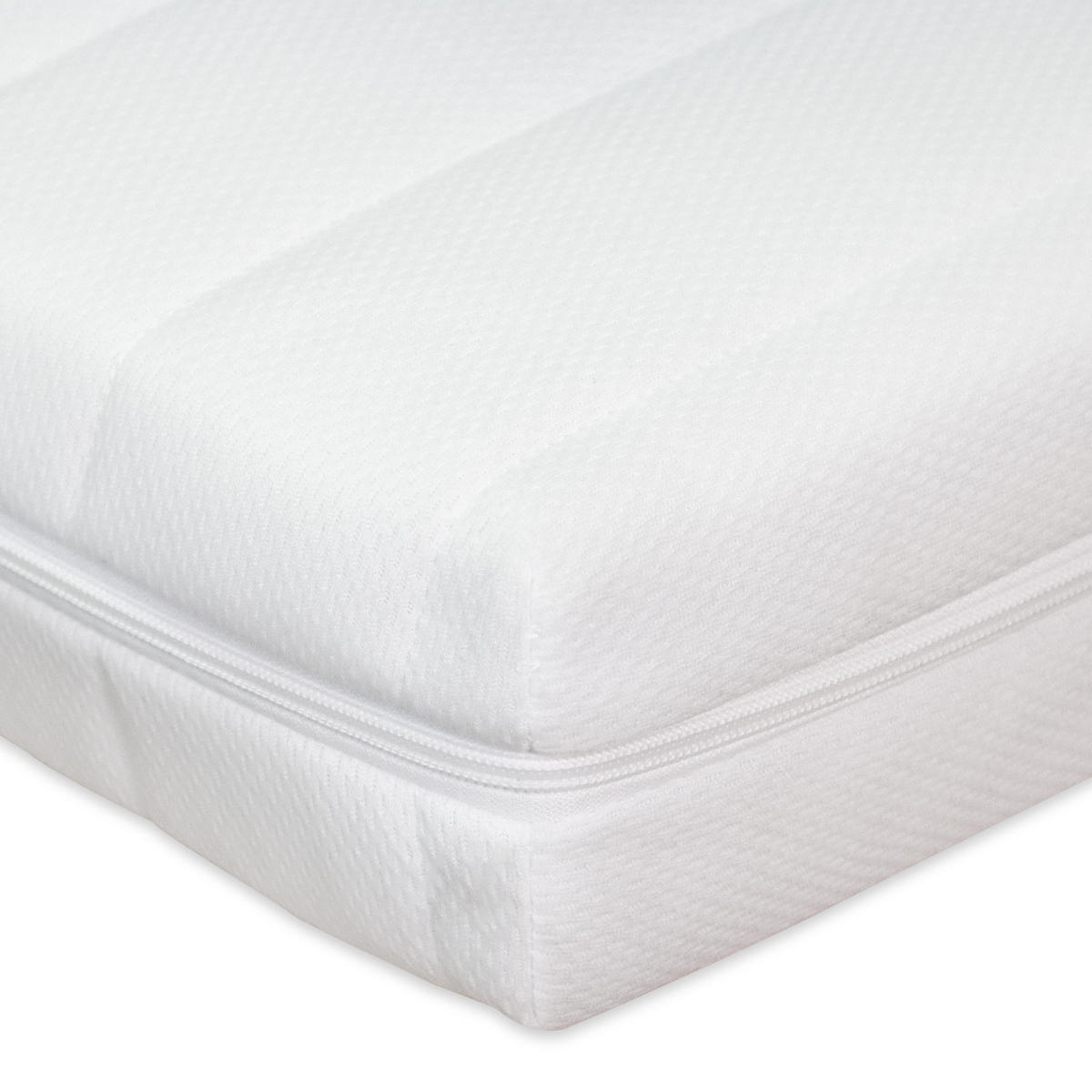 KINDERMATRATZE 90x200 mit Anti-Pilling Bezug + Trittkante, Baby-Matratze 90x200 cm - Weiß, Textil (90/200cm) - Sleepneo