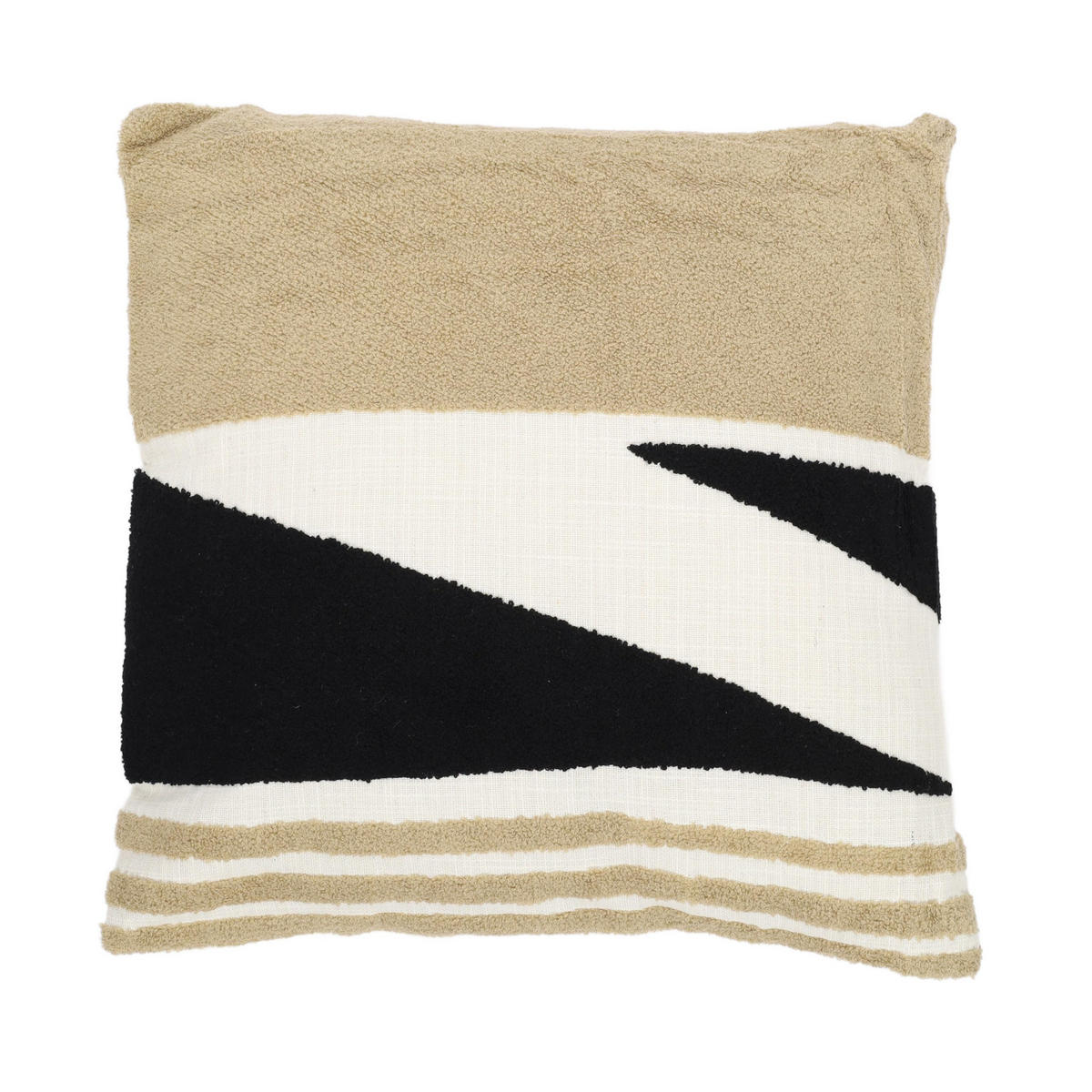 DEKOKISSEN mit geometrischem Muster 43/43/9 cm - Beige, Naturmaterialen (43/43cm) - Home Styling Collection