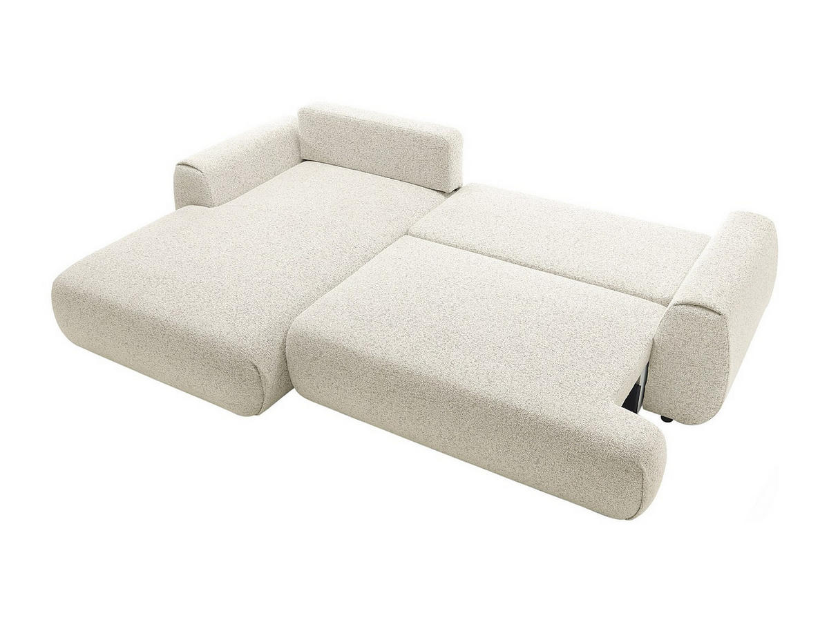ECKSOFA mit Schlaffunktion - Ecke links - melierter Stoff - Beige - MONELIA - Beige, Textil (270/167cm) - Vente-Unique