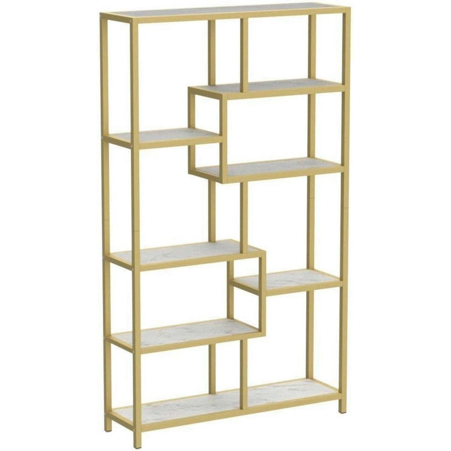 BÜCHERREGAL 180 cm Gold Weiß - Goldfarben, Metall (30/180/100cm)