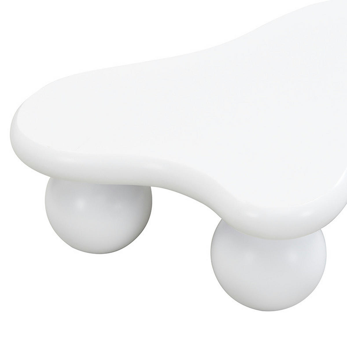 COUCHTISCH 95/62,5/32 cm mit LED-Beleuchtung, wolkenförmigem Design und MDF-Oberfläche, Weiß - Weiß, Holzwerkstoff (95/62.5/32cm) - Redom