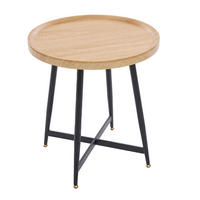 COUCHTISCH aus MDF 55x55x60 cm in Naturholz mit Metallgestell - Naturfarben, Holzwerkstoff (55/55/60cm) - Modfu