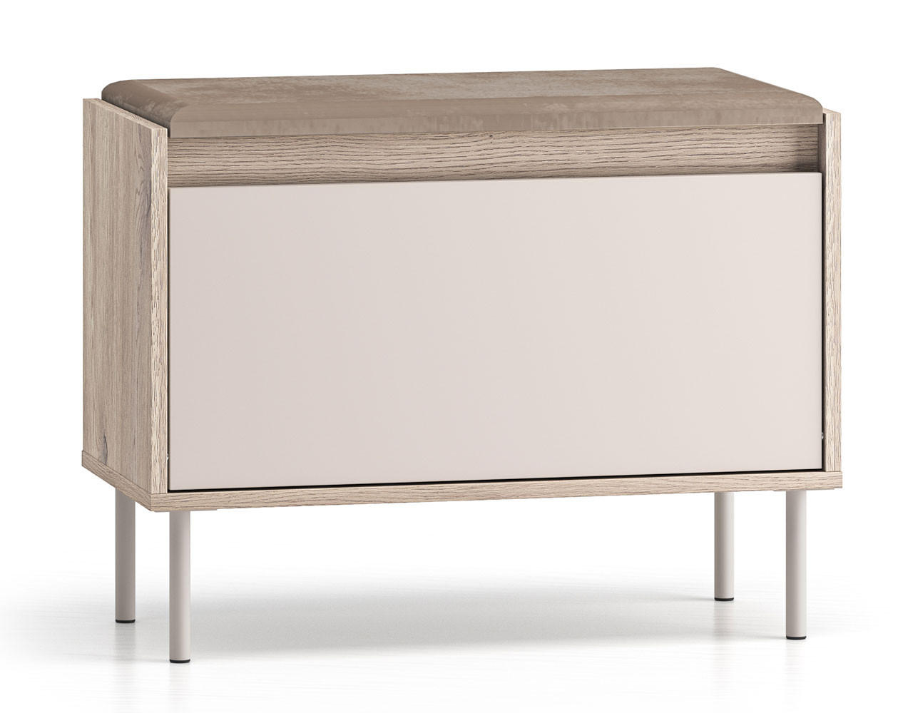 SITZBANK Voco Cashmere / Eiche Cremona Terrakotta 69 / 34 / 55cm - Kaschmir/Hellbraun, Holz/Holzwerkstoff (69/55/34cm) - Feldmann-Wohnen