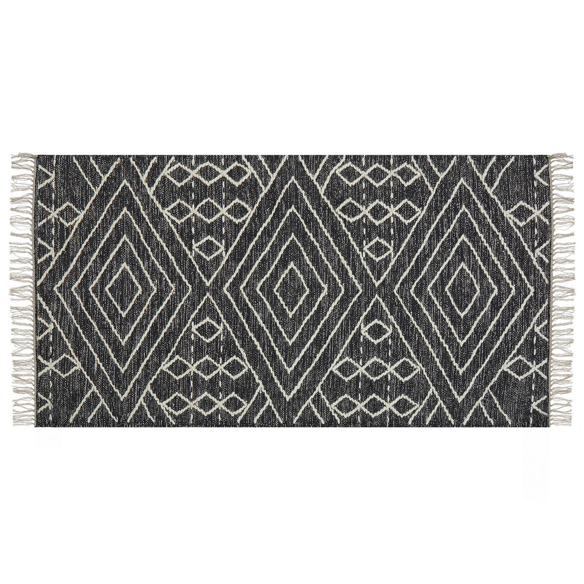 KURZFLOR-TEPPICH Khenifra 150/80 cm - Schwarz, Textil (80/150cm) - Beliani