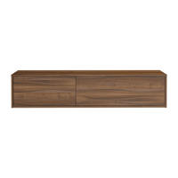 WASCHBECKENUNTERSCHRANK - 150 cm x 47 cm - Holz, Platte - Naturfarben Dunkel - ISAURE - Naturfarben, Holz (150/32/47cm) - Vente-Unique