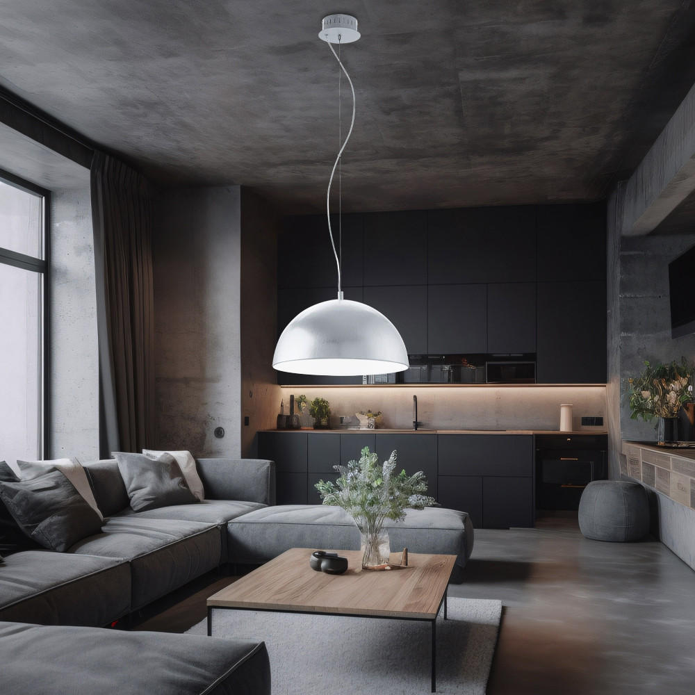 LED HÄNGELEUCHTE Stahl Silber - Silberfarben, Metall (38/38/110cm)