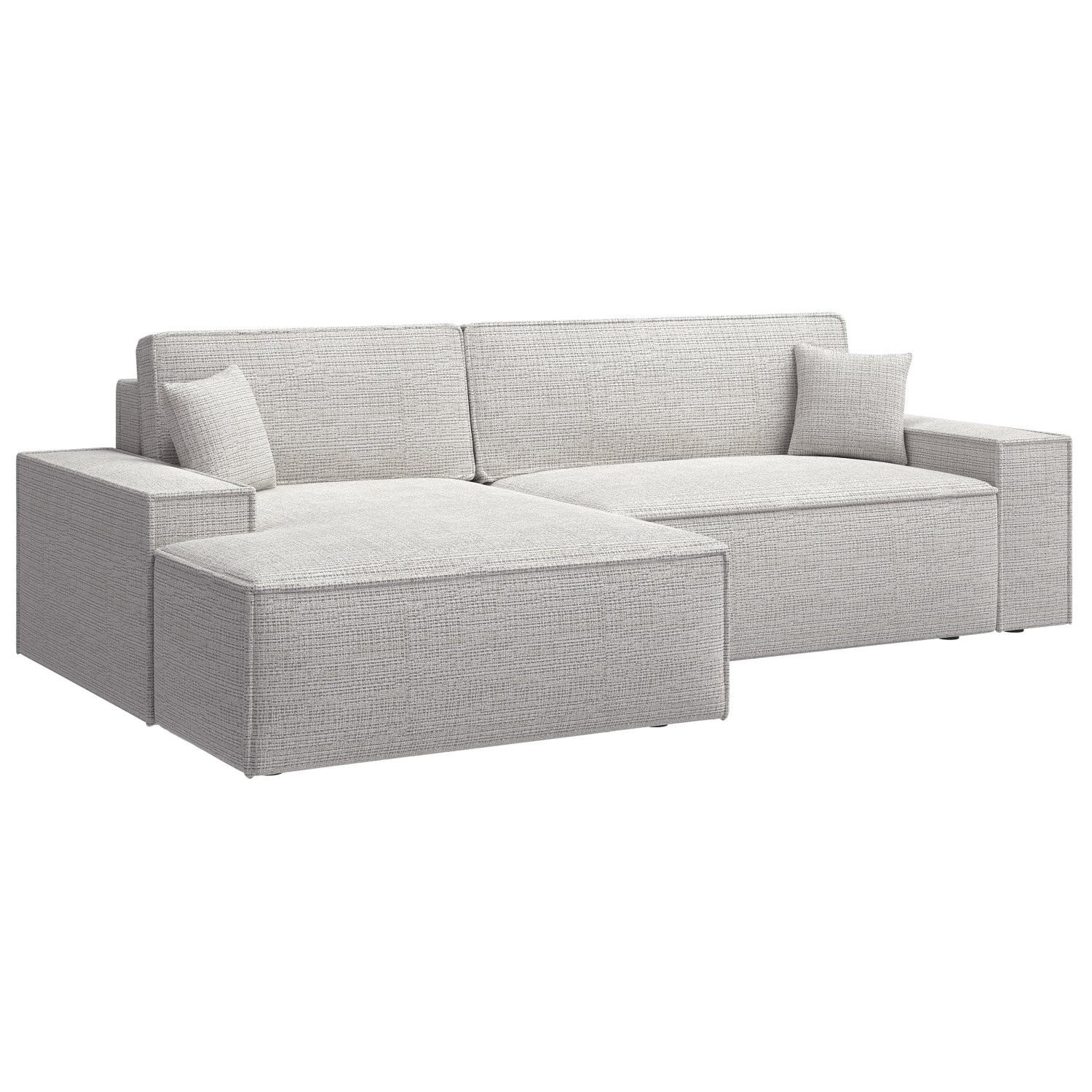 ECKSOFA Farese New Grau-Beige Chenille - Beige/Schwarz, Kunststoff/Textil (267/167cm) - Selsey