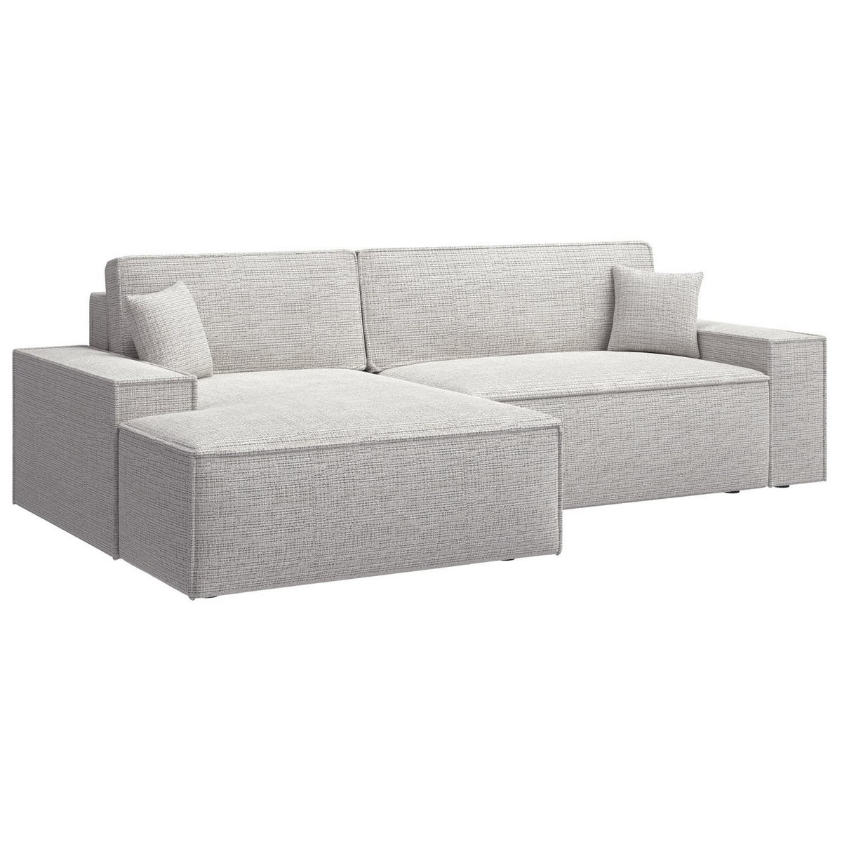 ECKSOFA Farese New Grau-Beige Chenille - Beige/Schwarz, Kunststoff/Textil (267/167cm) - Selsey