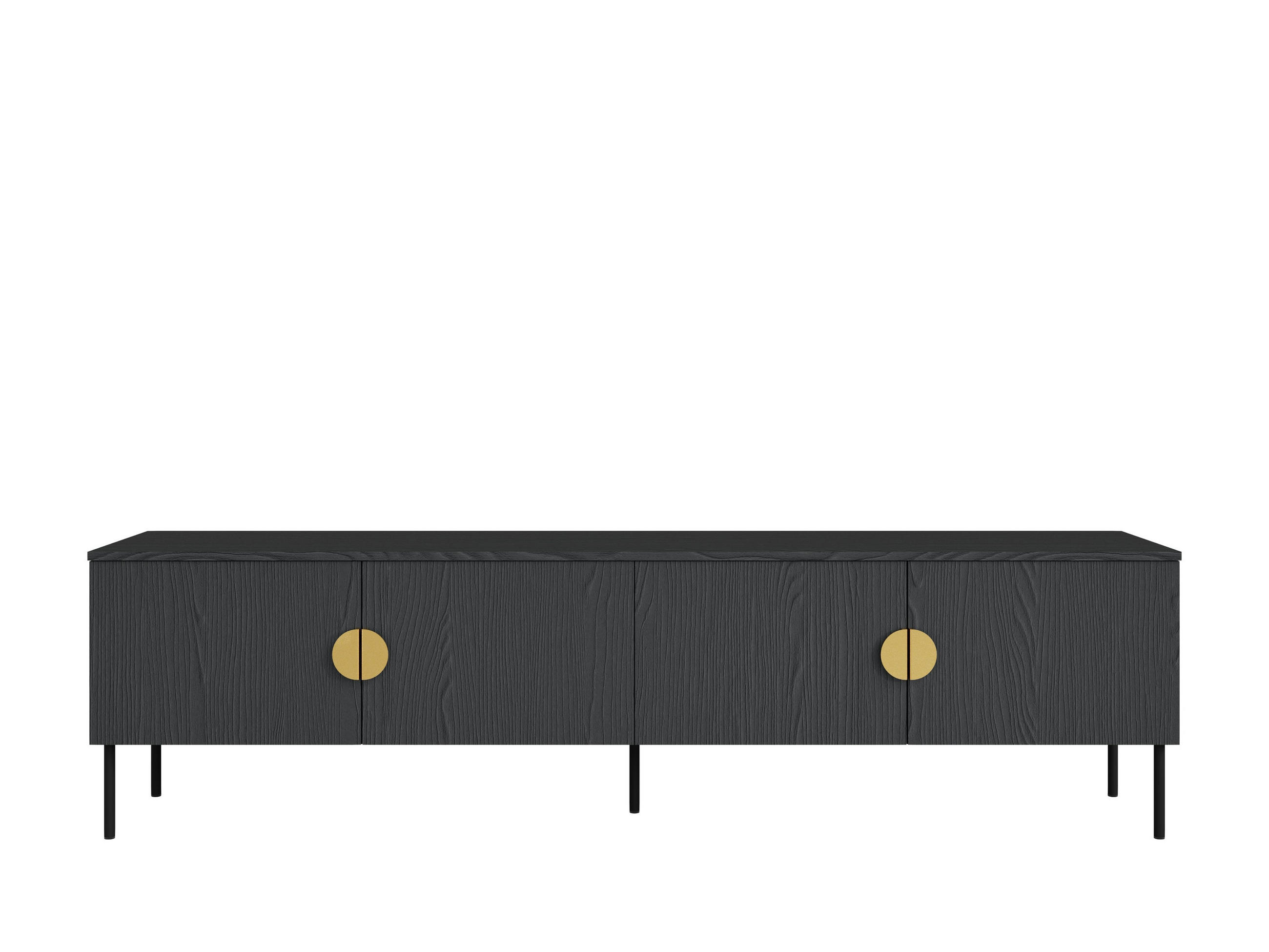 TV-SCHRANK Graphitschwarz 200/53,6/40 - Graphitfarben, Holzwerkstoff (200/54/40cm) - RAUMHIRSCH FURNITURE