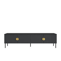 TV-SCHRANK Graphitschwarz 200/53,6/40 - Graphitfarben, Holzwerkstoff (200/54/40cm) - RAUMHIRSCH FURNITURE