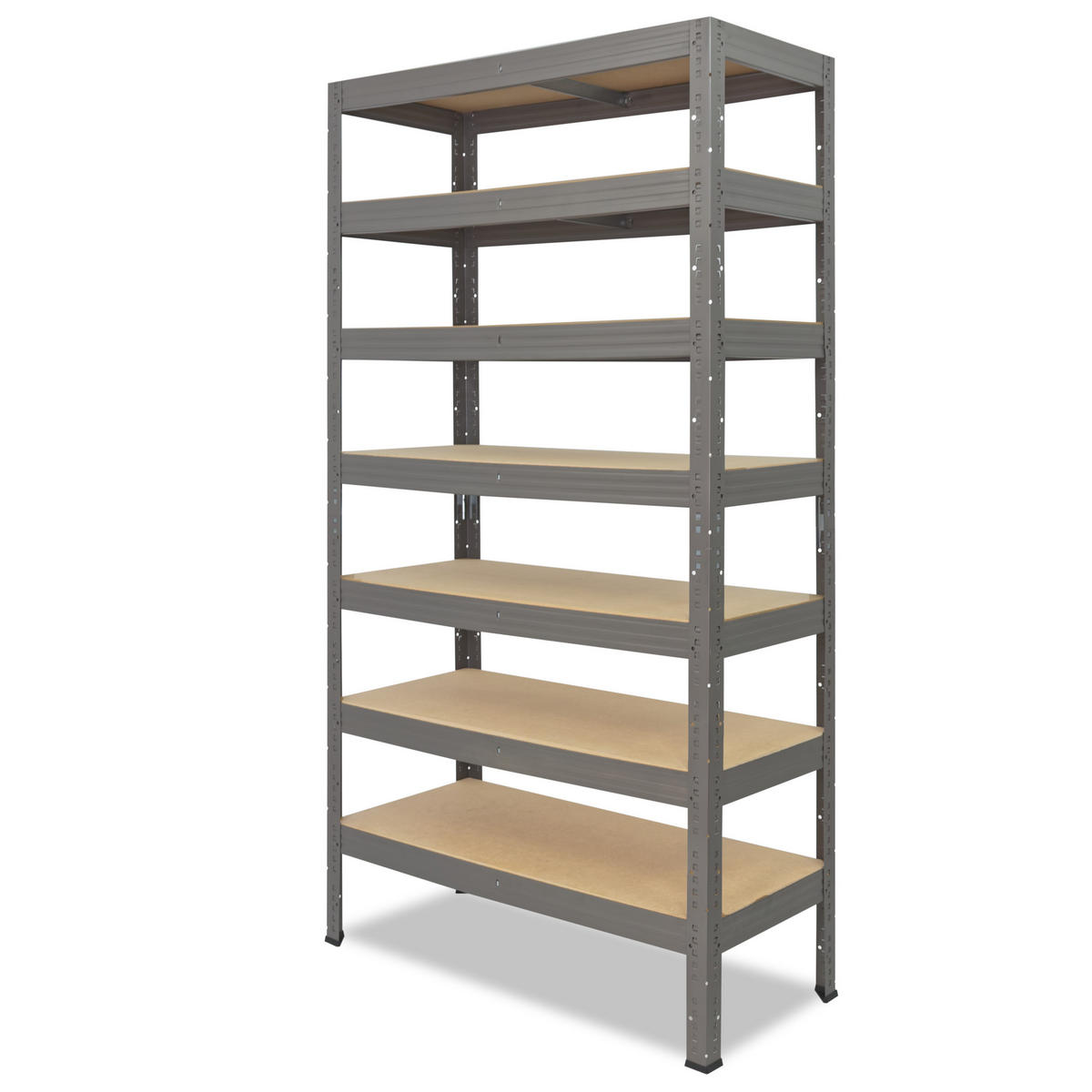 SCHWERLASTREGAL PRO 230x80x40 cm in grau mit 7 Böden und 142 kg Traglast pro Boden - Grau, Metall (80/230/40cm) - shelfplaza